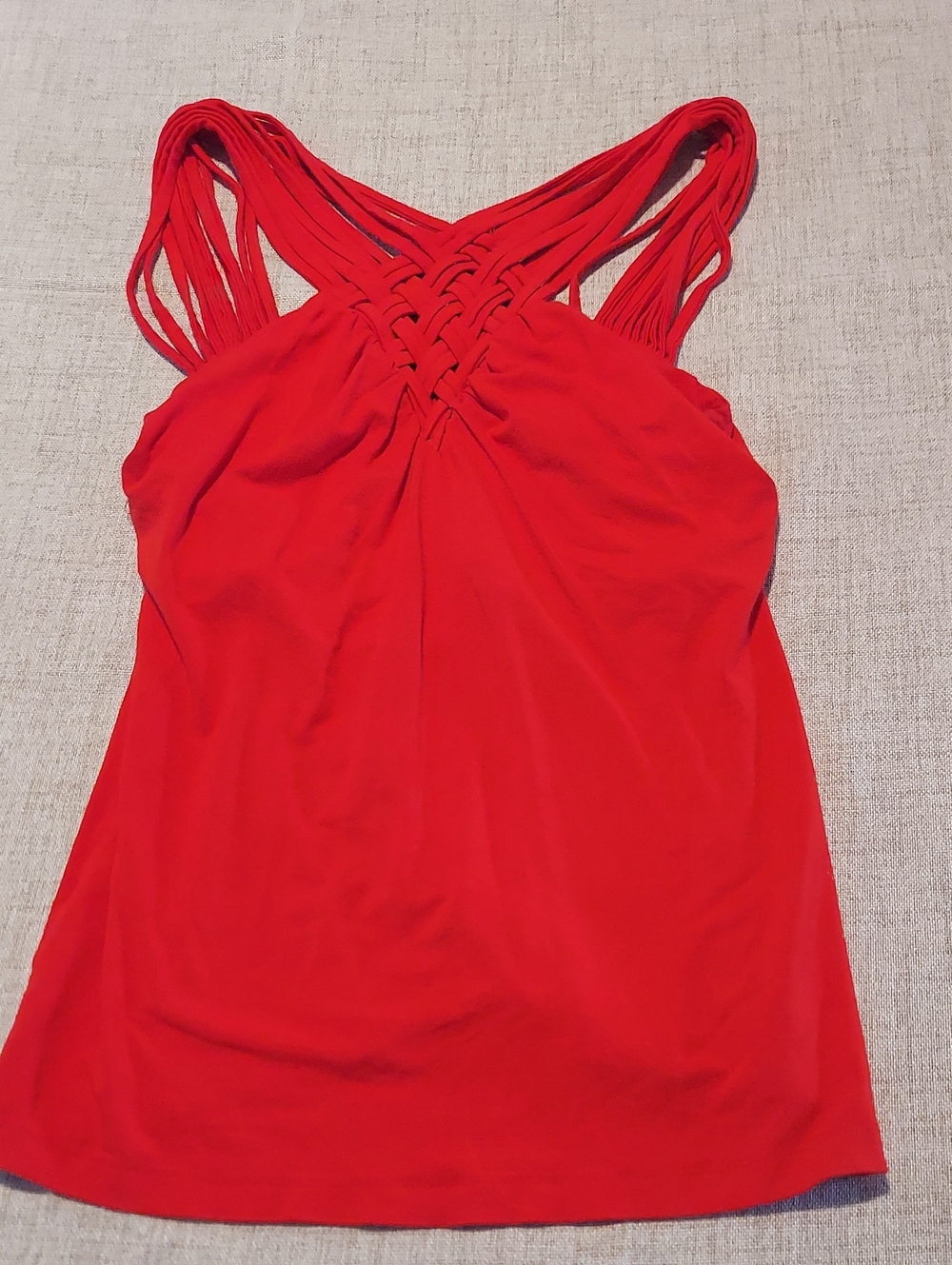 Red Woven StrapTank Top Sz. M